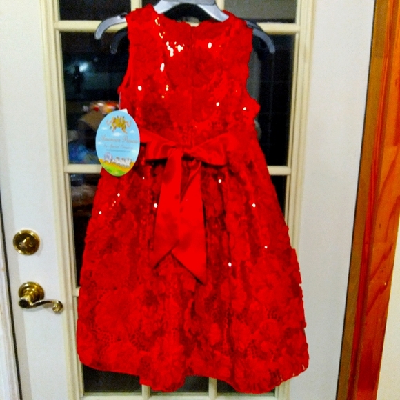 American Princess Red Sequined Dress Formal NWT sz 5  and 7 available - Picture 3 of 8